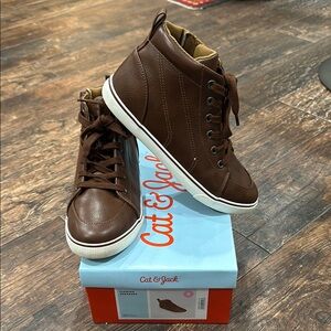 Cat & Jack kid’s Brown High-Top Sneakers
